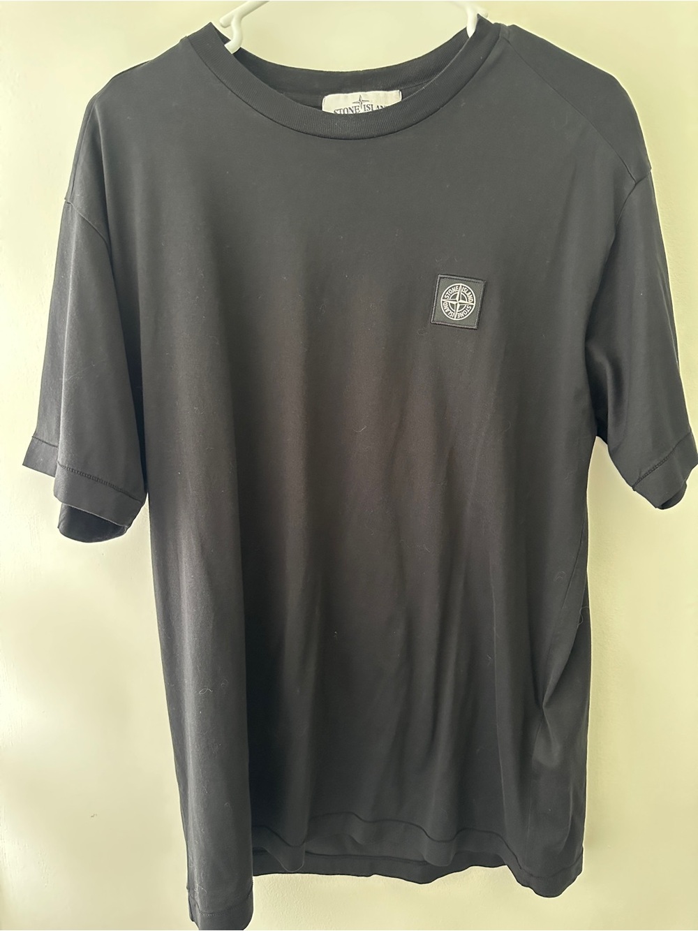 Stone Island Black Logo Patch Short-Sleeve T-Shirt- BRAND NEW WITH TAGS- Large